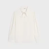 lavallière blouse in crêpe de soie and acetate