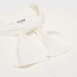 lavallière blouse in crêpe de soie and acetate