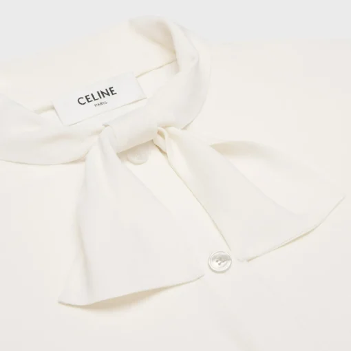 lavallière blouse in crêpe de soie and acetate