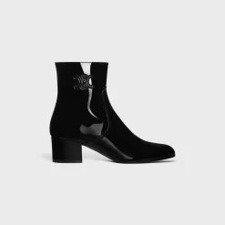 LES BOTTES CELINE TRIOMPHE ZIPPED BOOT in PATENT CALFSKIN