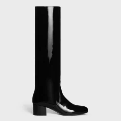 LES BOTTES CELINE TRIOMPHE HIGH BOOT in PATENT CALFSKIN
