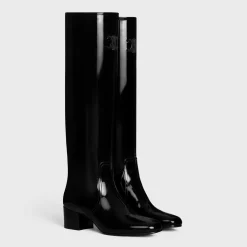 LES BOTTES CELINE TRIOMPHE HIGH BOOT in PATENT CALFSKIN