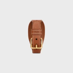 Les Cuirs Celine Bracelet in Calfskin and Brass with Gold Finish
