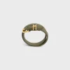 Les Cuirs Celine Double Bracelet in Calfskin and Brass with Gold Finish