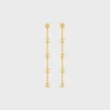Les Perles Celine Long Earrings in Brass with Gold Finish and Resin Pearls