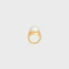 Les Perles Celine Ring in Resin Pearls and Brass with Gold Finish