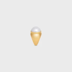 Les Perles Celine Ring in Resin Pearls and Brass with Gold Finish