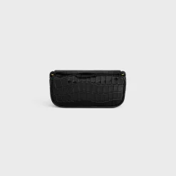 LIPSTICK CASE ON CHAIN IN NILOTICUS CROCODILE