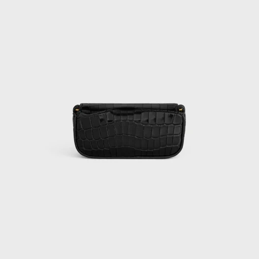 LIPSTICK CASE ON CHAIN IN NILOTICUS CROCODILE