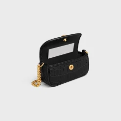 LIPSTICK CASE ON CHAIN IN NILOTICUS CROCODILE