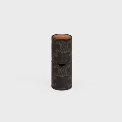 LIPSTICK HOLDER IN TRIOMPHE CANVAS AND CALFSKIN