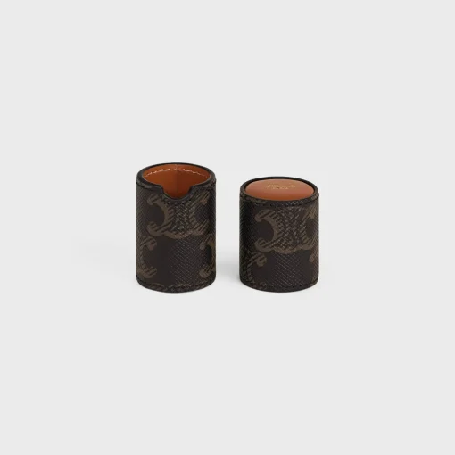 LIPSTICK HOLDER IN TRIOMPHE CANVAS AND CALFSKIN