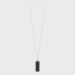 LIPSTICK NECKLACE IN TRIOMPHE CANVAS AND CALFSKIN