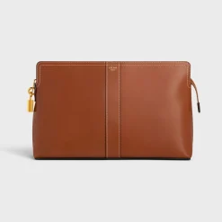 Lock Toiletry Pouch in Shiny Calfskin