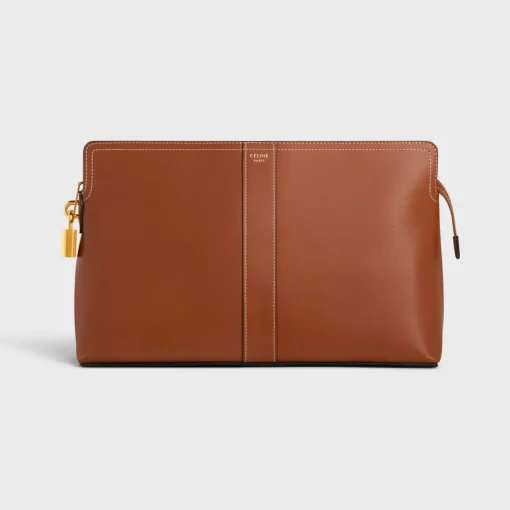 Lock Toiletry Pouch in Shiny Calfskin