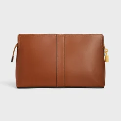 Lock Toiletry Pouch in Shiny Calfskin