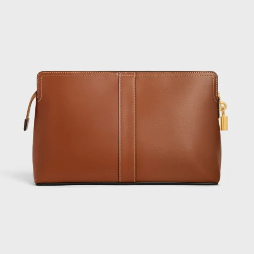 Lock Toiletry Pouch in Shiny Calfskin