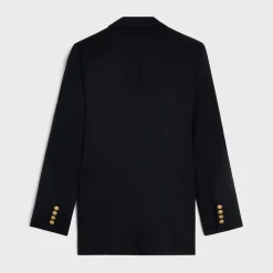 long blazer in diagonal wool