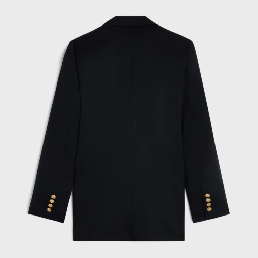 long blazer in diagonal wool