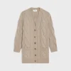 long cardigan in wool, cashmere and silk