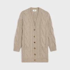 long cardigan in wool, cashmere and silk