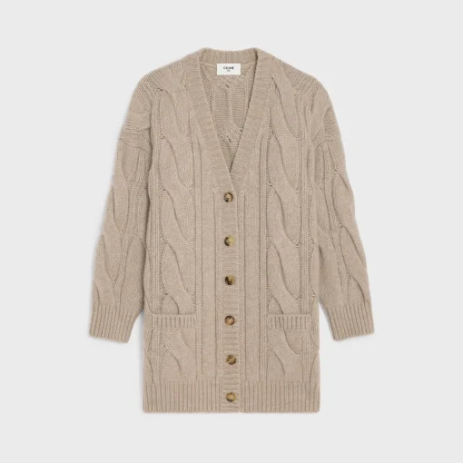 long cardigan in wool, cashmere and silk