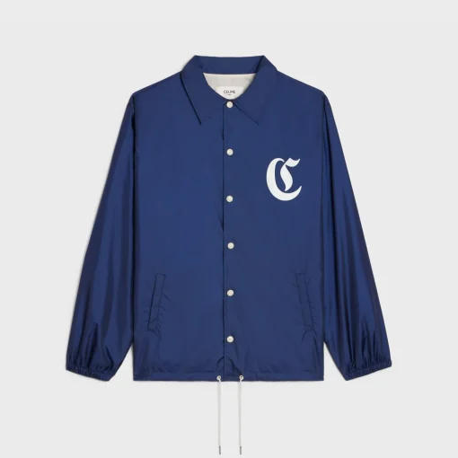long coach jacket in lightweight nylon
