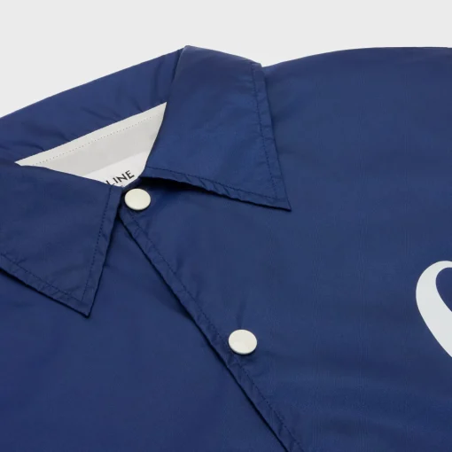 long coach jacket in lightweight nylon