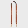 Long Strap in smooth CALFSKIN WITH CELINE EMBROIDERY with Gold Finishing