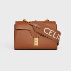 Long Strap in Wool with Celine jacquard with GOLD FINISHING