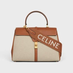 Long Strap in Wool with Celine jacquard with GOLD FINISHING