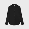 loose carnaby shirt in silk jacquard