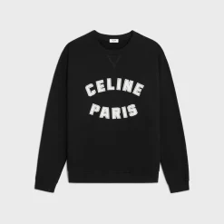 loose celine paris sweatshirt in cotton fleece