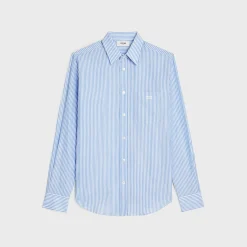 loose shirt in striped cotton linen