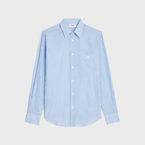 loose shirt in striped cotton linen