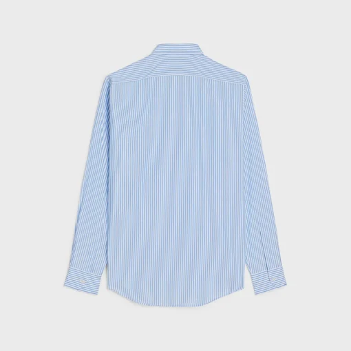 loose shirt in striped cotton linen