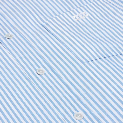 loose shirt in striped cotton linen