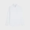 loose shirt with inverted collar in cotton poplin