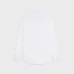 loose shirt with inverted collar in cotton poplin