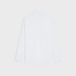 loose shirt with inverted collar in cotton poplin