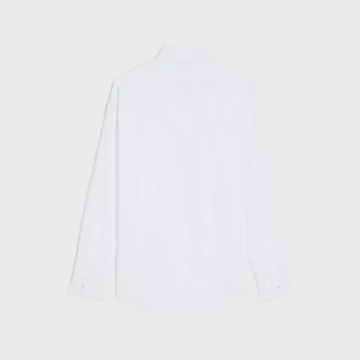loose shirt with inverted collar in cotton poplin