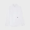 loose shirt with upturned collar in cotton poplin