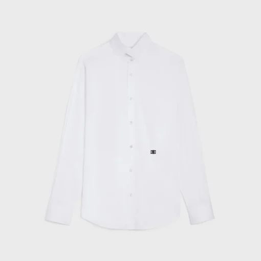 loose shirt with upturned collar in cotton poplin