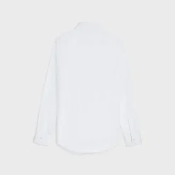 loose shirt with upturned collar in cotton poplin