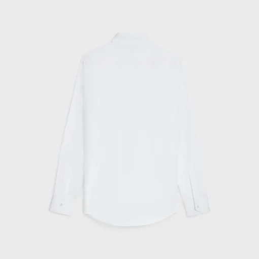 loose shirt with upturned collar in cotton poplin