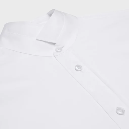 loose shirt with upturned collar in cotton poplin