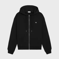 loose triomphe hoodie in cotton and cashmere