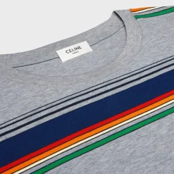 loose triomphe t-shirt in striped cotton jersey