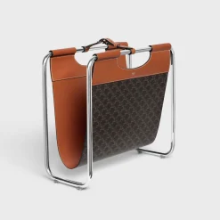Magazine rack in triomphe canvas and aluminium
