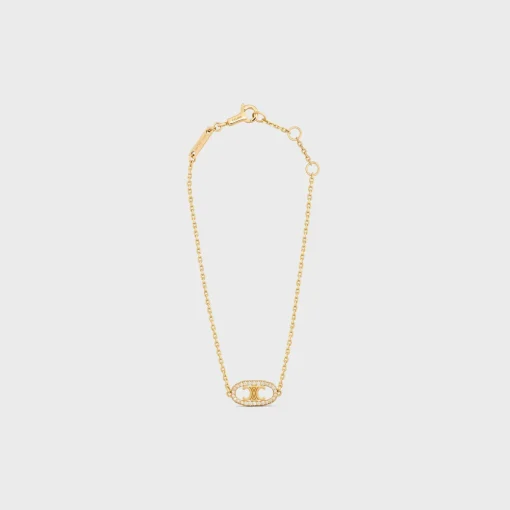 Maillon Triomphe Bracelet in Yellow Gold and Diamonds